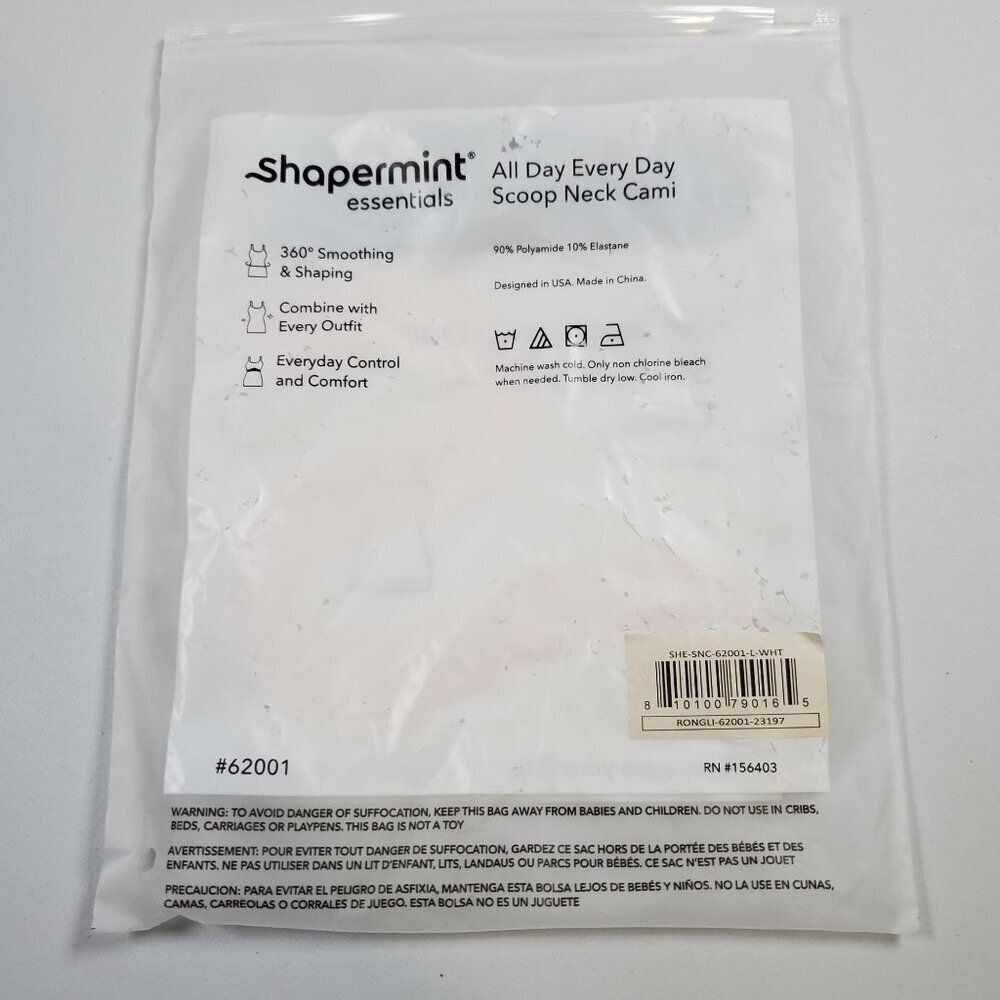 Shapermint Essential All Day Everyday Scoop Neck Cami Women Size Large NWT White - Picture 7 of 10